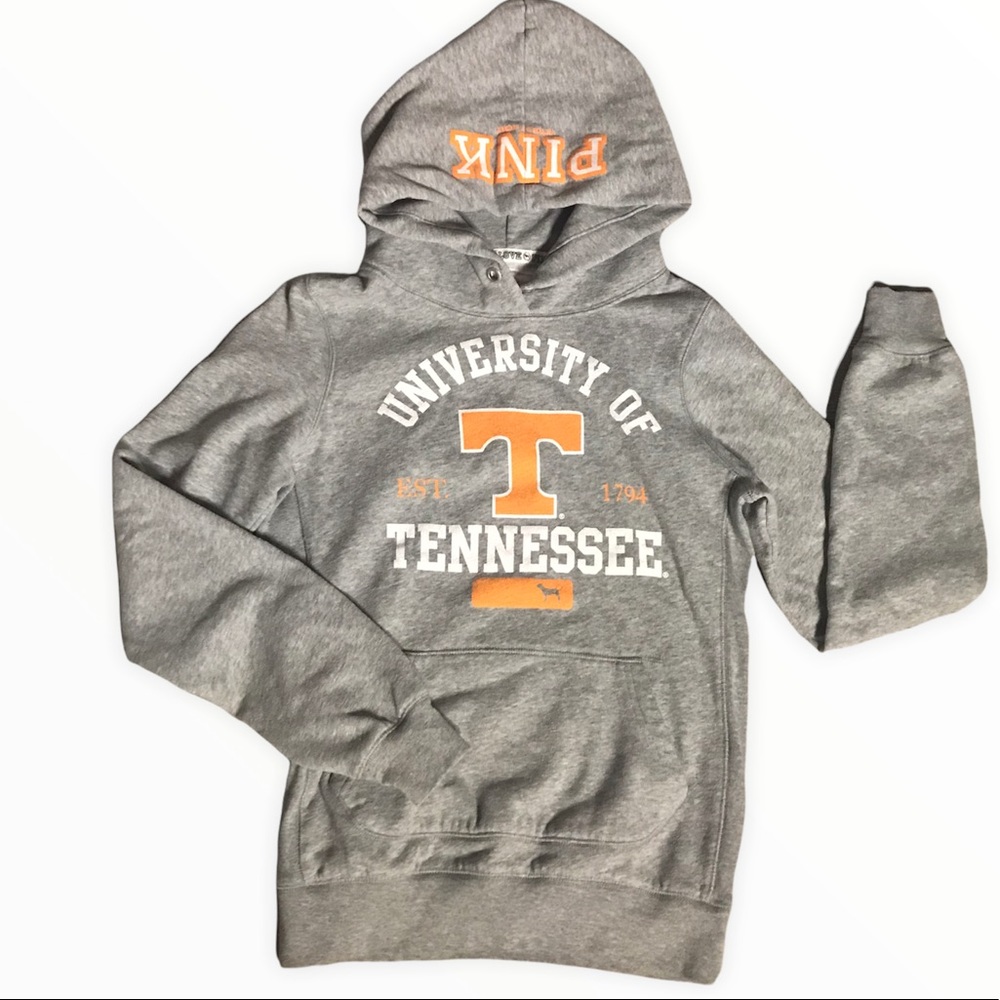 PINK VICTORIA SECRET University of Tennessee Grey White and Orange Hoodie